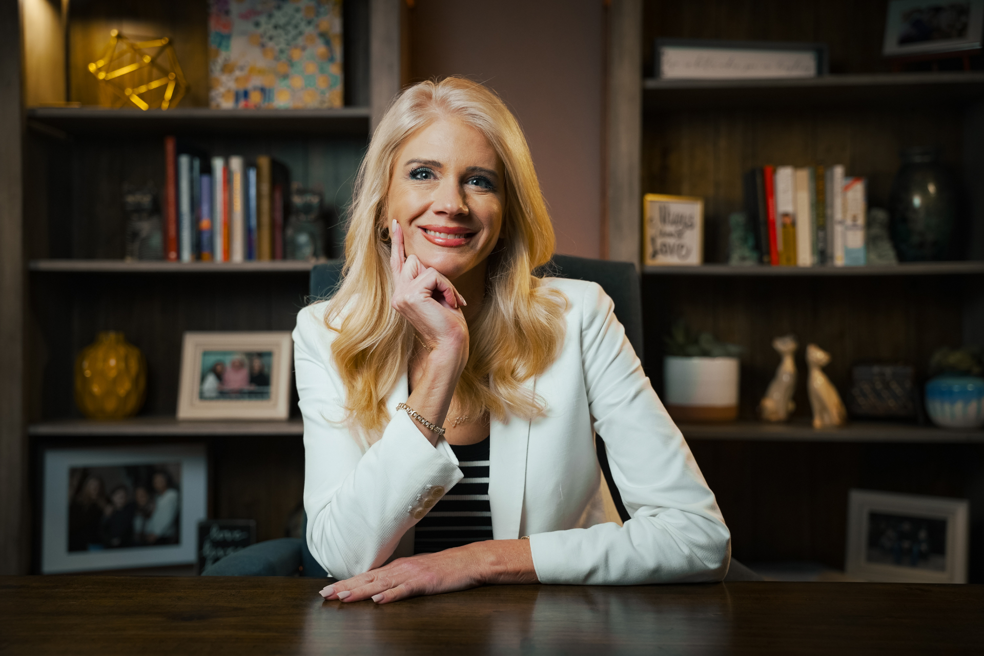 Dr. Laura at her desk